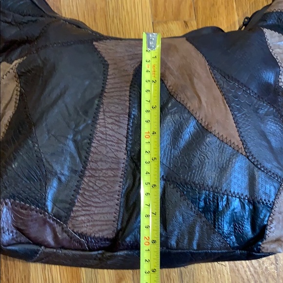 Vintage Brown Leather Patchwork Bag - Picture 7 of 8